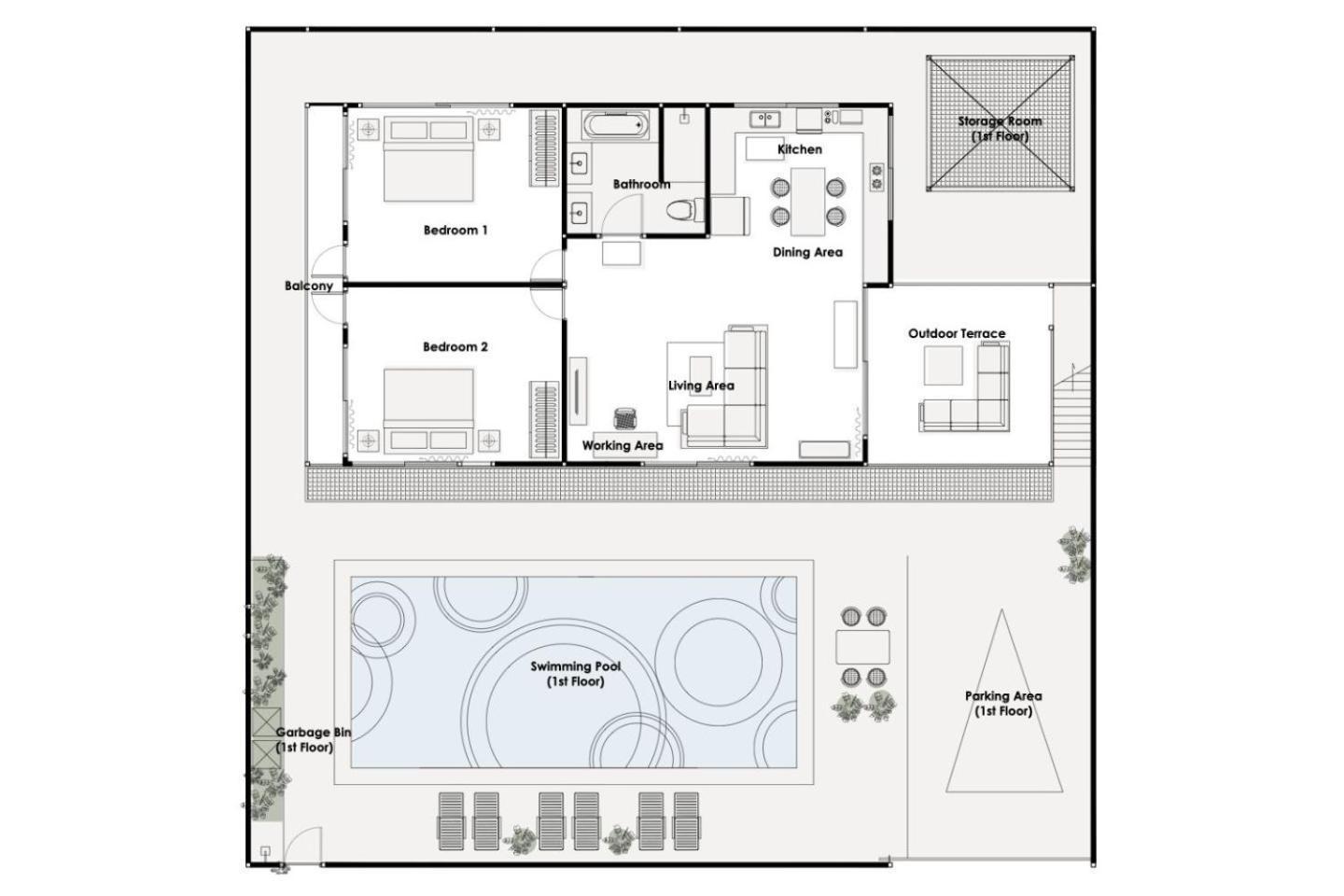 Kamala Fantasy - 2 Bedroom Pool View Apartment - Kamala Beach Exteriör bild